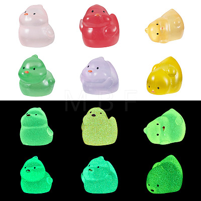 12Pcs 6 Styles Luminous Resin Chick Diaplay Decoration RESI-TAD0001-04-1