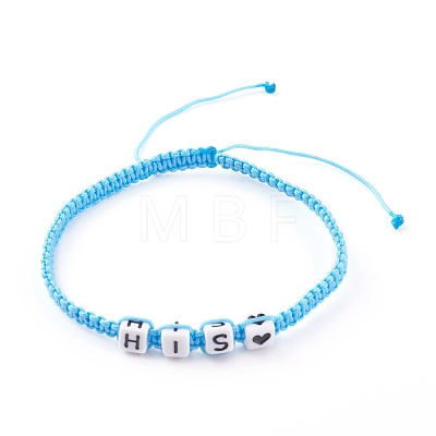Adjustable Nylon Thread Braided Bead Bracelets BJEW-JB06172-1