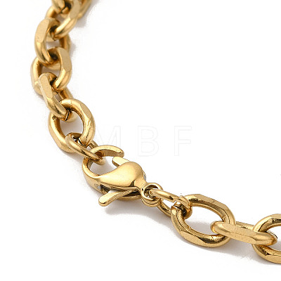 Ion Plating(IP) 304 Stainless Steel Cable Chain Necklaces NJEW-Z024-02G-1