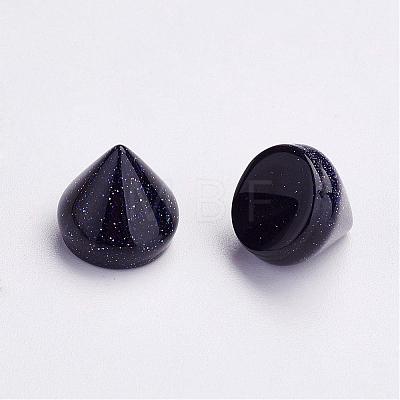Synthetic Blue Goldstone Cabochons G-P287-B02-1