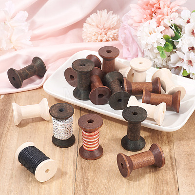 30Pcs 3 Styles Wood Thread Bobbins TOOL-TA0001-21-1