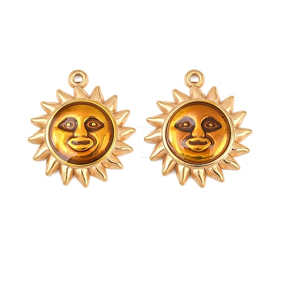 304 Stainless Steel Enamel Pendants STAS-Z187-05G-1