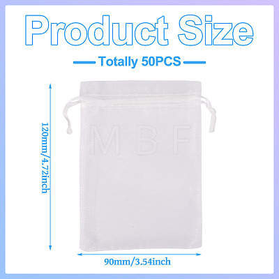 50Pcs Organza Bags Jewellery Storage Pouches Wedding Favour Party Mesh Drawstring Gift OP-TA0001-16E-1