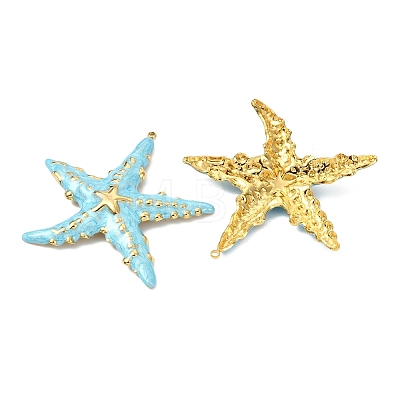 Ocean 304 Stainless Steel Enamel Big Pendants X-STAS-T076-08C-03G-1