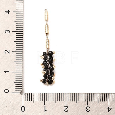 Rack Plating Brass Column Glass Seed Beads Links Connector Charms KK-M266-12G-01-1