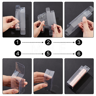 Rectangle Transparent Plastic PVC Box Gift Packaging CON-WH0088-29-1