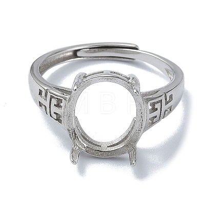 Adjustable 925 Sterling Silver Ring Components STER-K179-16P-1