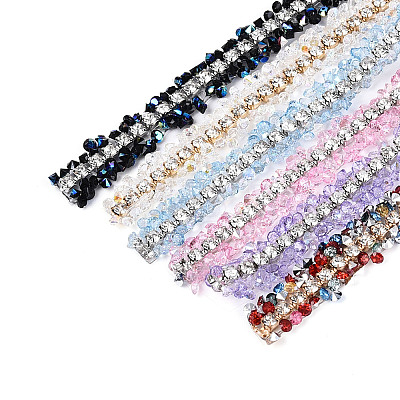 Resin Rhinestone Crystals Beaded Trim DIY-N008-05-1