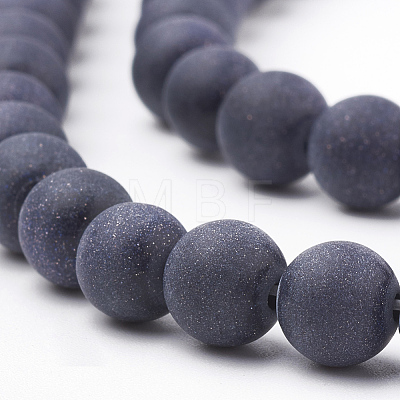 Synthetic Blue Goldstone Beads Strands G-T106-009A-1
