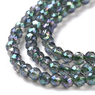 Electroplate Transparent Glass Beads Strands GLAA-H021-01B-FR01-1