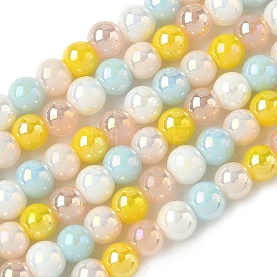 Electroplate & Gradient Color Glass Beads Strands LAMP-M023-03-04-1