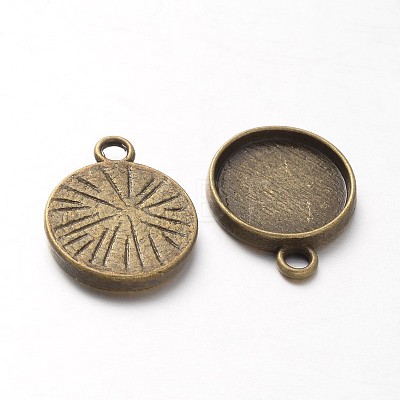 Tibetan Style Pendant Cabochon Settings LS-X-TIBE-A23176-AB-FF-1