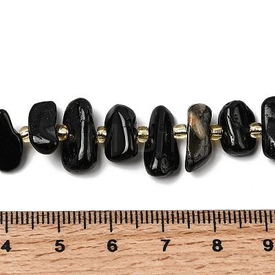 Natural Black Tourmaline Beads Strands G-L649-A03-01-1