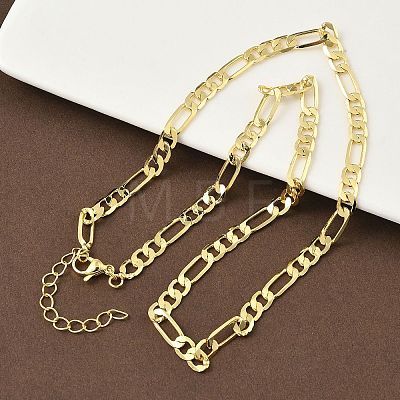 5MM Brass Figaro Chain Necklaces for Women NJEW-K271-07G-1