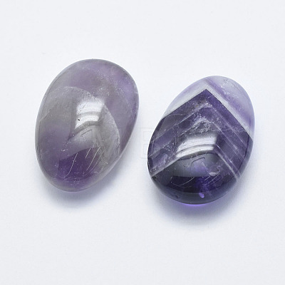 Oval Natural Amethyst Palm Stone G-K246-55-1
