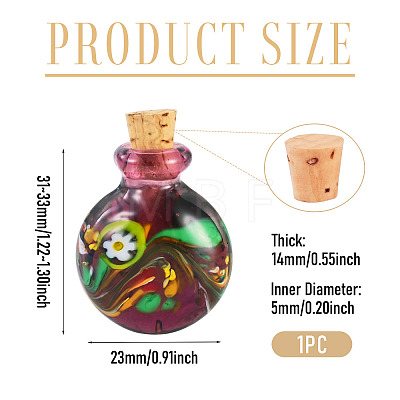 Handmade Lampwork Perfume Bottle Pendants LAMP-TADJ0001-05B-1