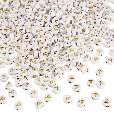500Pcs Plating Acrylic Beads PACR-TADJ0001-01A-1