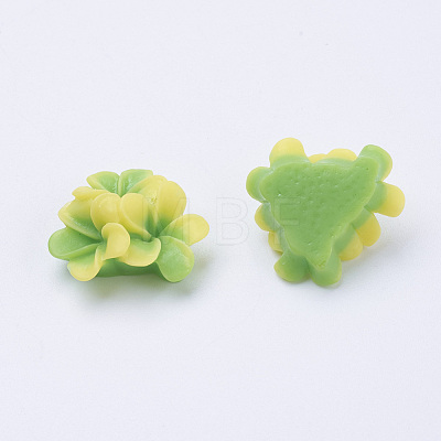 Mixed Flatback Resin Flower Cabochons X-CRES-S240-M-1