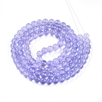 Baking Paint Transparent Glass Beads Strands DGLA-N006-8mm-06-1