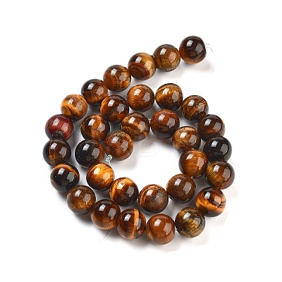 Natural Tiger Eye Round Bead Strands G-R200-12mm-1