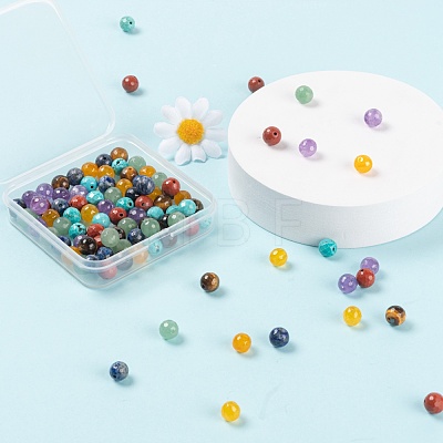 100Pcs 7 Style Natural Mixed Gemstone Beads G-LS0001-59-1