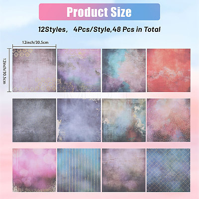 24 Sheets 12 Styles Scrapbook Paper Pads DIY-WH0569-31-1