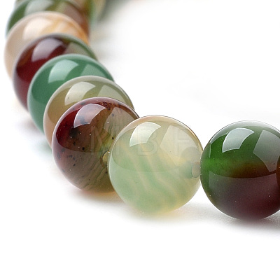 Natural Peacock Green Agate Beads Strands G-S259-16-12mm-1