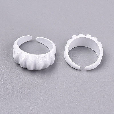 Spray Painted Alloy Cuff Rings RJEW-T011-33H-RS-1