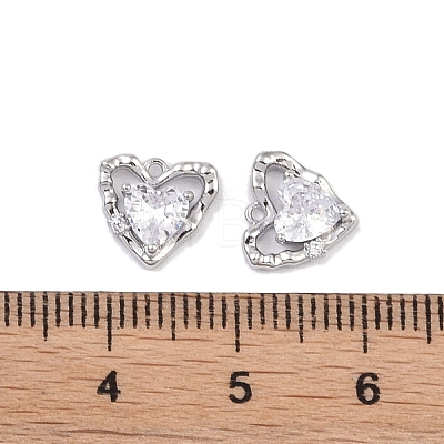 Brass Micro Pave Clear Cubic Zirconia Pendants KK-K351-45C-P-1