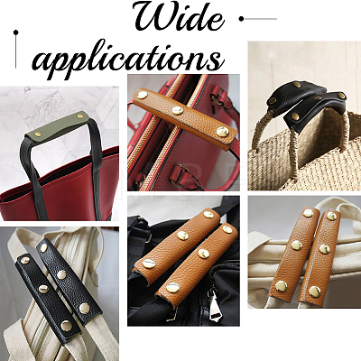 4Pcs Detachable PU Imitation Leather Bag Handle Wrap PURS-BBC0001-08B-1