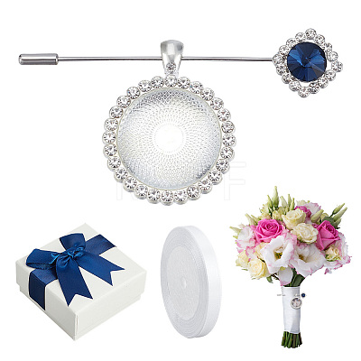 Zinc Alloy Rhinestone Lapel Pin Backs Making Kits JEWB-NB0001-31A-1