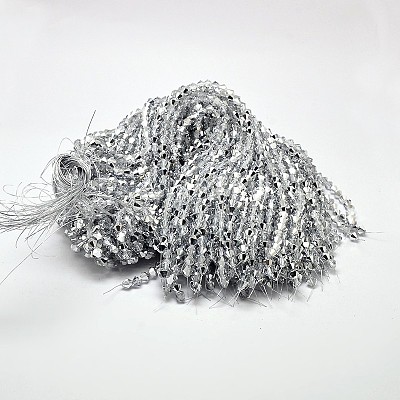 Imitate Austrian Crystal Electroplate Bicone Glass Faceted Bead Strands X-GLAA-F029-6x6mm-B01-1