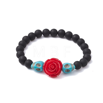 Resin and Synthetic Turquoise Bracelets BJEW-JB10755-02-1