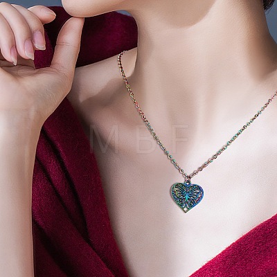 DIY Heart Pendant Jewelry Making Finding Kit DIY-SZ0008-54-1
