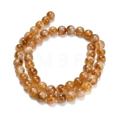 Heated Natural Citrine Beads Strands G-L642-B17-8mm-1