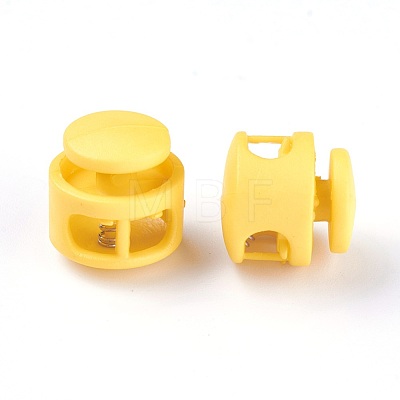 Plastic Spring Cord Locks X-FIND-WH0039-01H-1