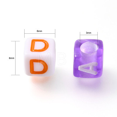 DIY 26 Letter Acrylic Beads Stretch Bracelets Kits for Children's Day DIY-LS0001-04-1