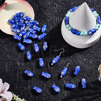 40Pcs Handmade Porcelain Ceramic Beads PORC-LT0001-07-1