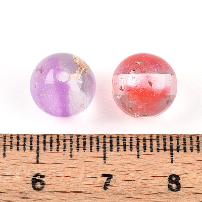 Two Tone Transparent Resin Beads RESI-N042-10mm-12-1