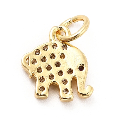 Rack Plating Brass Micro Pave Cubic Zirconia Charms KK-K270-17G-1