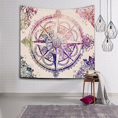 Polyester Bohemian Mandala Wall Hanging Tapestry PW23062716340-1