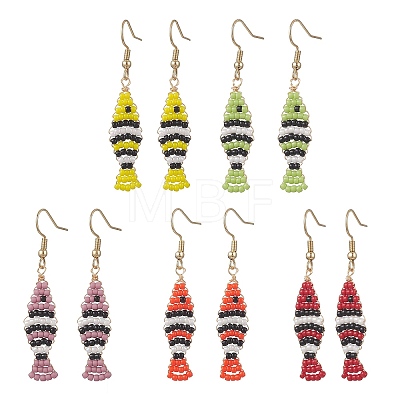 Handmade Glass Seed Beads Dangle Earrings EJEW-MZ00712-1