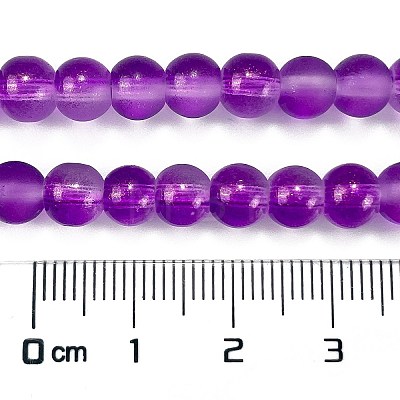 Frosted Transparent Glass Bead Strands GLAA-P065-6mm-15-1