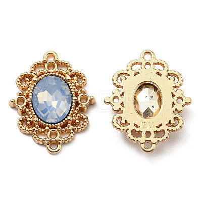 Golden Plated Alloy Oval Connector Charms FIND-B022-02G-04-1