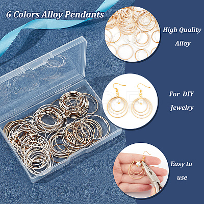 Olycraft 120Pcs 6 Styles Brass Linking Rings KK-OC0001-44-1