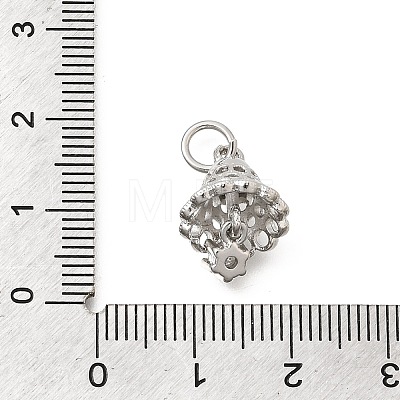 Christmas Brass Micro Pave Clear Cubic Zirconia Pendants KK-Z156-05P-1