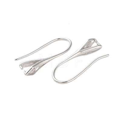 Rhomdium Plated 925 Sterling Silver Earring Hooks STER-NH0001-71A-P-1