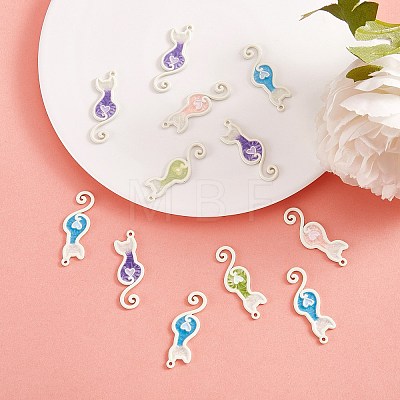 20Pcs 4 Colors Spray Painted Alloy Enamel Pendants FIND-SZ0005-78-1