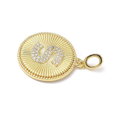 Brass Micro Pave Clear Cubic Zirconia Pendants KK-L253-17G-S-1
