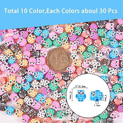 300Pcs 10 Colors Handmade Polymer Clay Beads CLAY-SZ0001-85-1